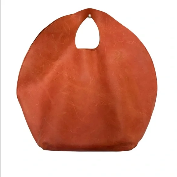 Ada Chic Ola Circular Heather Tote with Cocoa Leather Piping